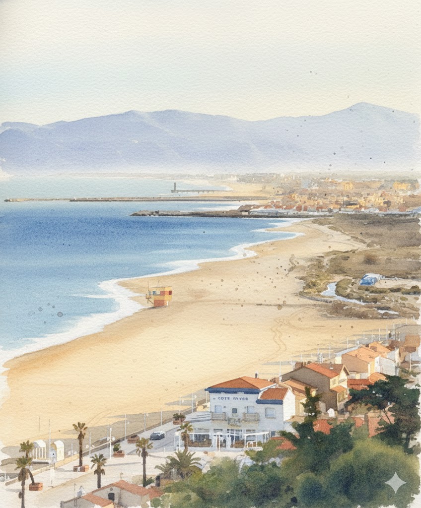 Aquarelle : Leucate, lieu d'inspiration de Céline, créatrice Cél'instant