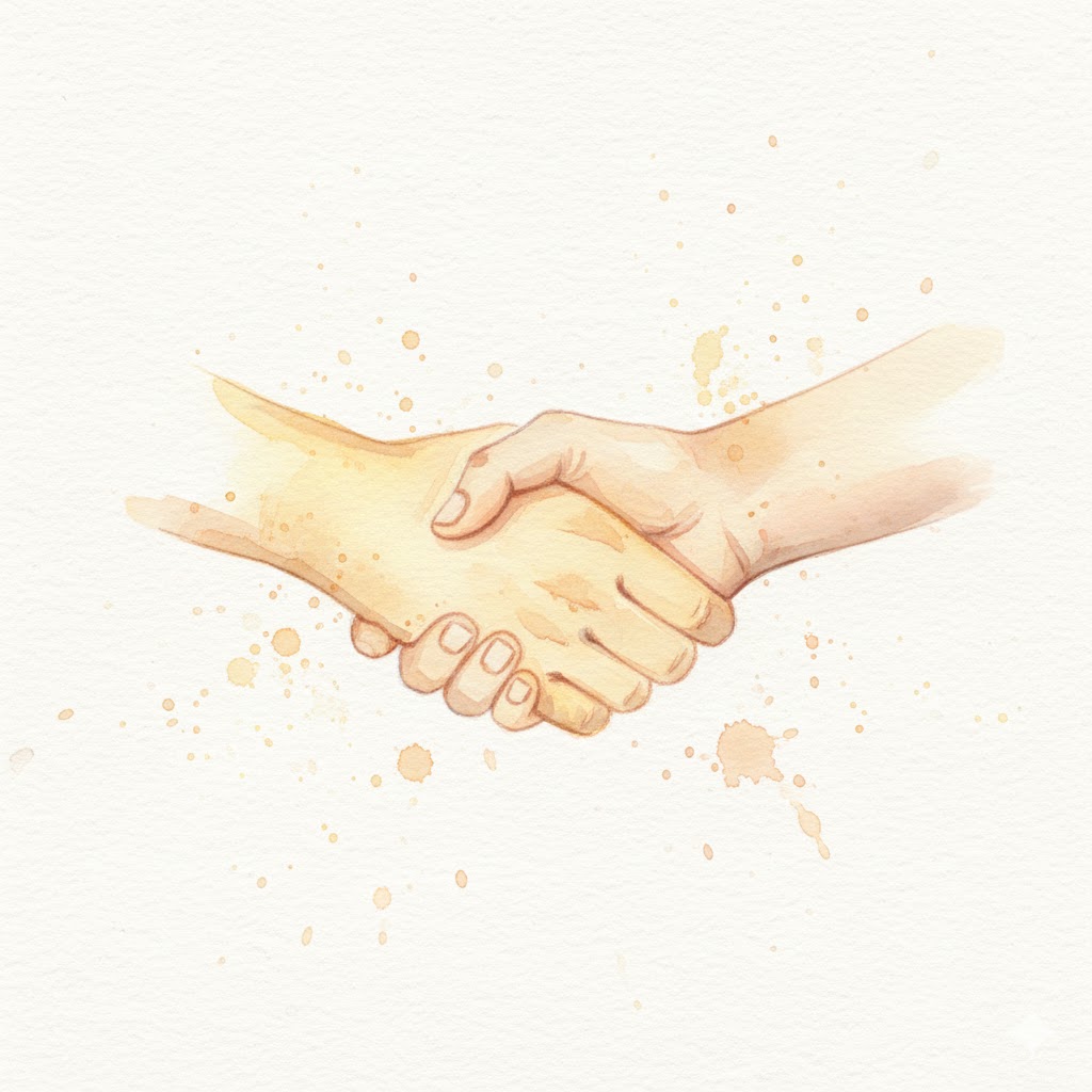 Poignée de mains en aquarelle